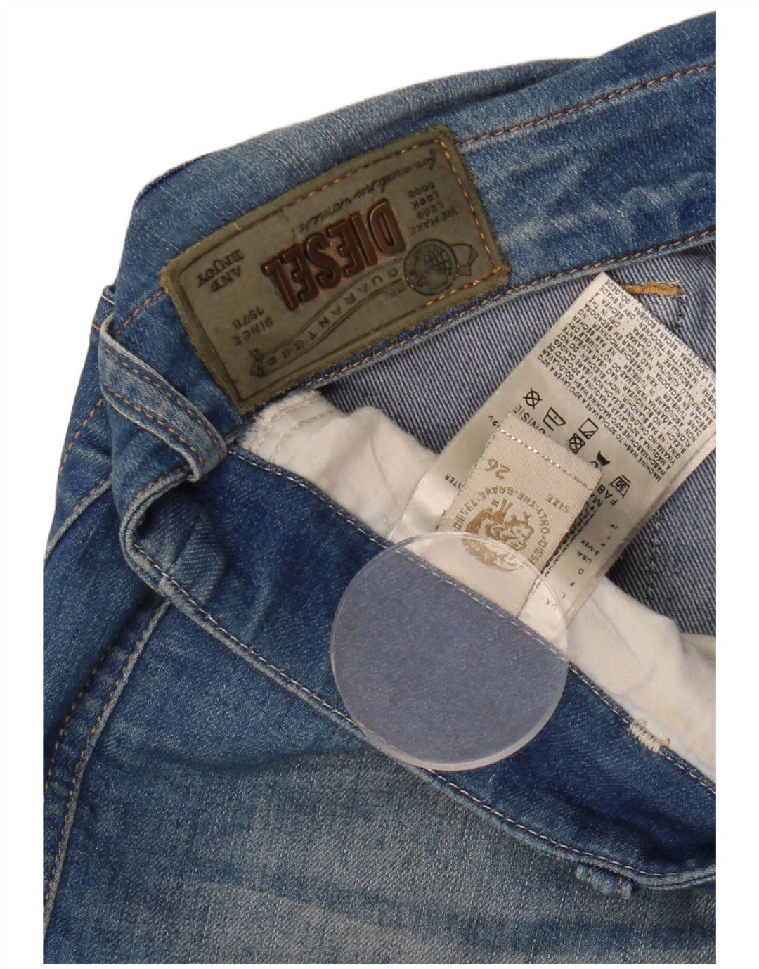 DIESEL Vaqueros súper ajustados Grupee para mujer W26 L33 Algodón azul