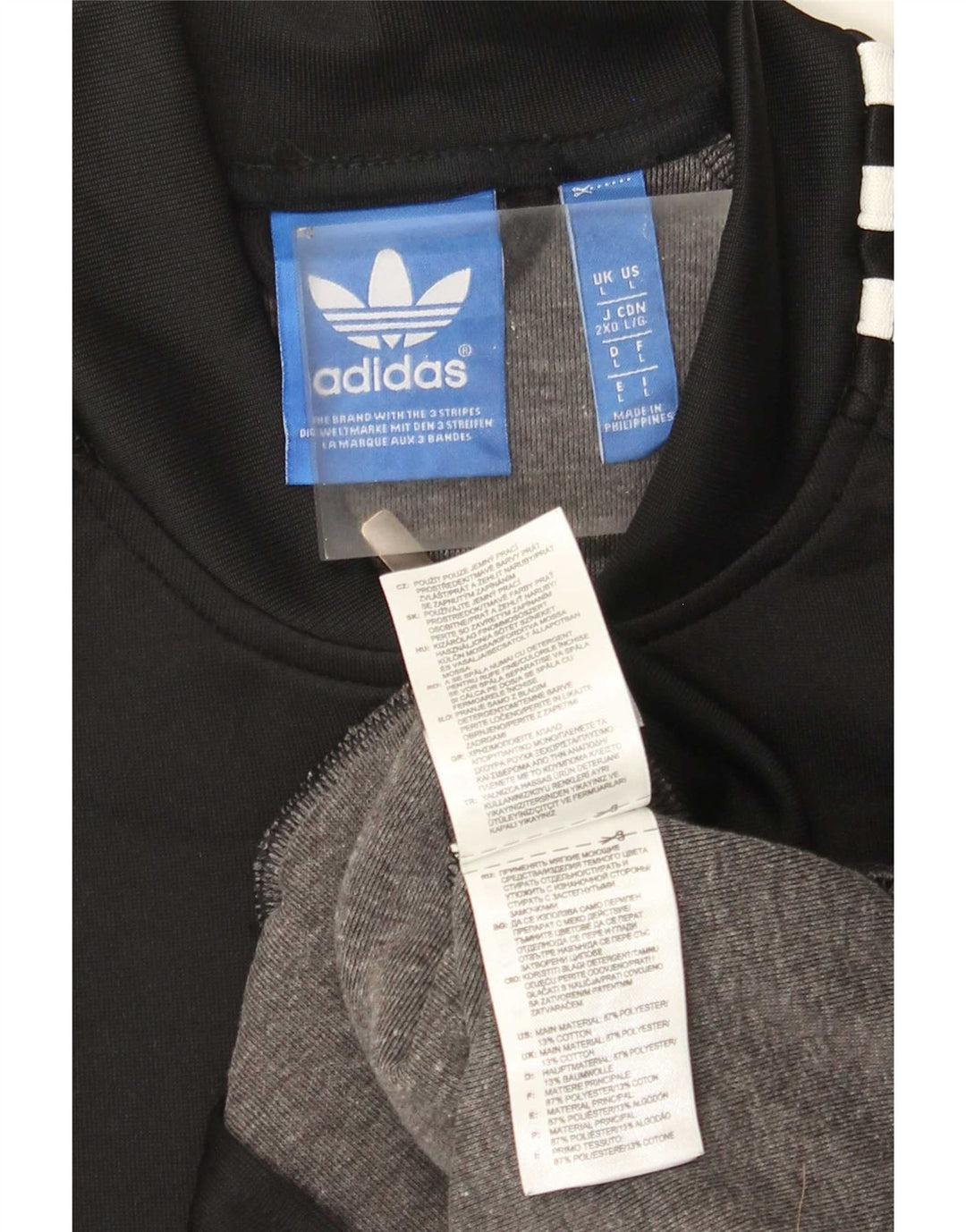 Adidas - Chaqueta de chándal para hombre, talla grande, poliéster negro