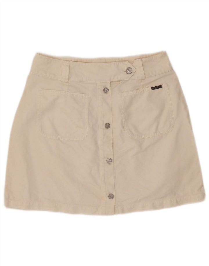 CALVIN KLEIN Minifalda para mujer W30 Mediana de algodón blanco roto