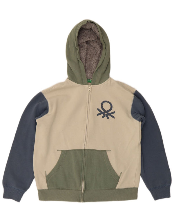 Benetton Sudadera con capucha y cremallera para niño 11-12 años 2XL Bloque de color multicolor