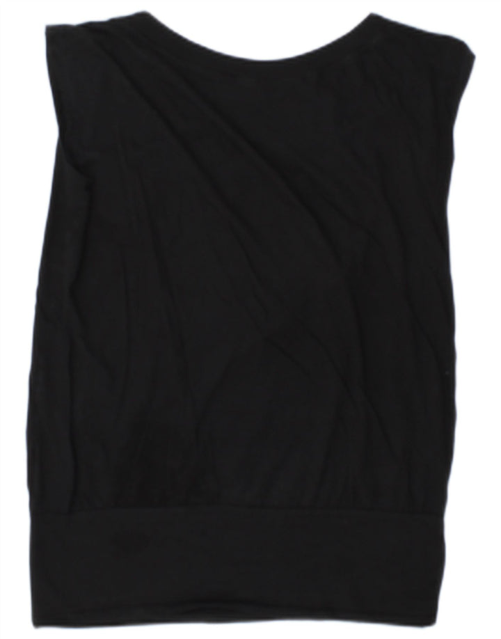 Elisabetta Franchi Top sin mangas gráfico para mujer IT 42 Medium Black