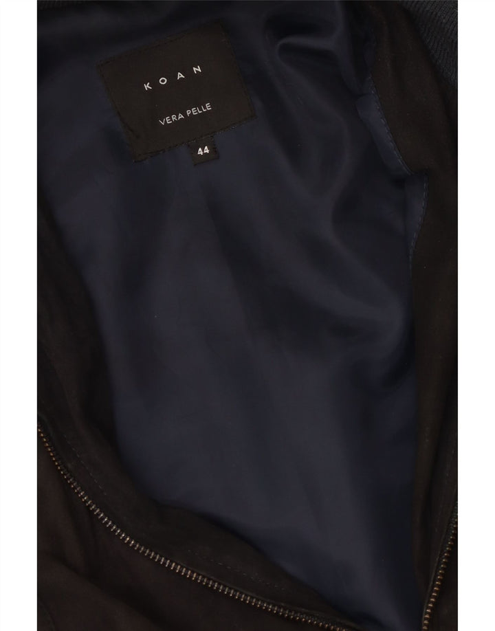 Chaqueta bomber de ante militar Koan para mujer IT 44 Cuero negro mediano