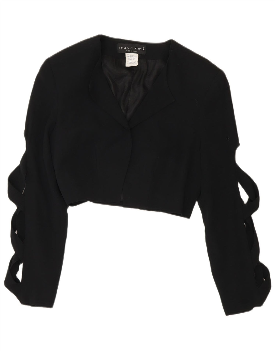 Chaqueta Bolero Vintage para Mujer IT 44 Acetato Negro Medio