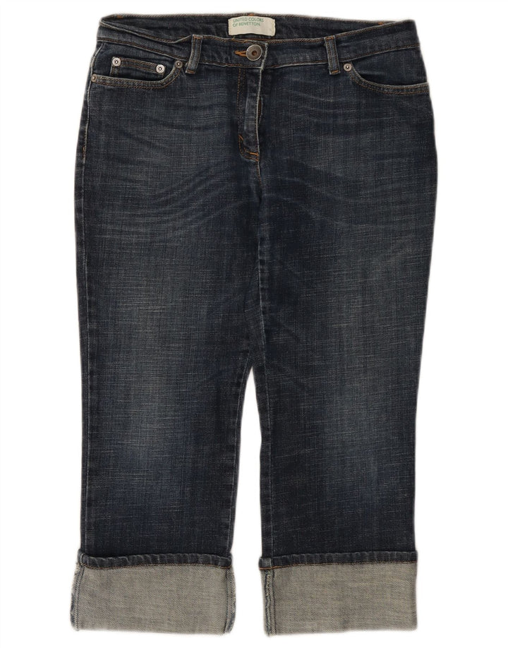 BENETTON Vaqueros Capri Mujer W28 L21 Azul