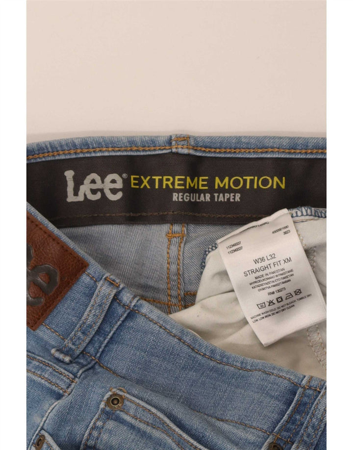 Vaqueros Lee para Hombre Extreme Motion Regular Tapered W36 L32 Algodón Azul