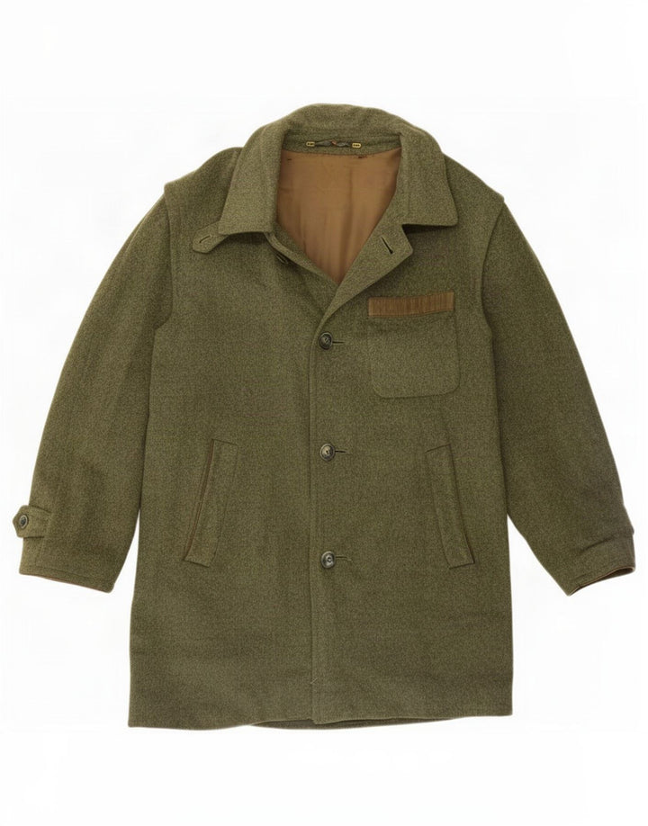 Pischl Abrigo cortavientos para hombre UK 36 Small Green Wool