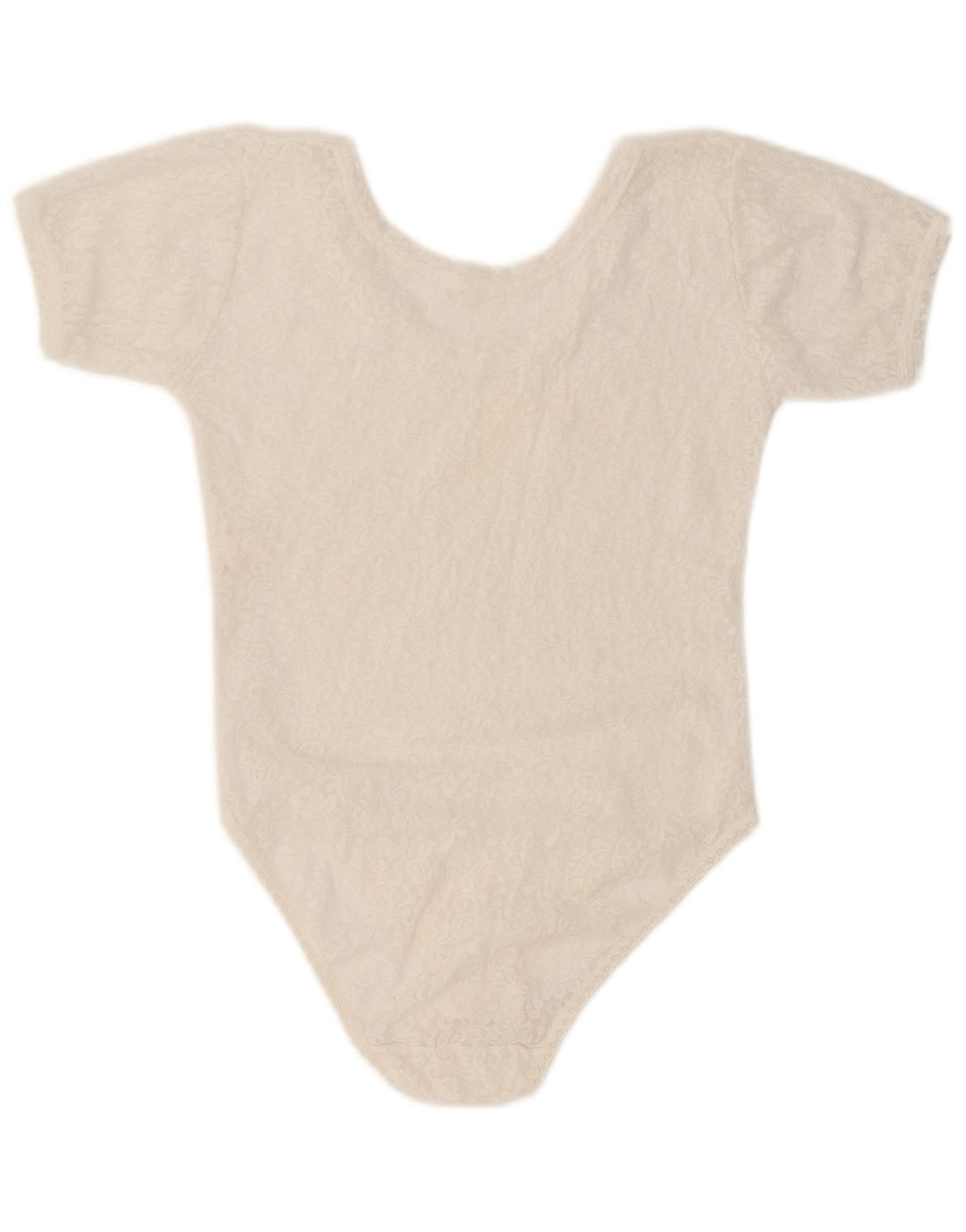 VINTAGE Womens Bodysuit UK 12 Medium White Floral