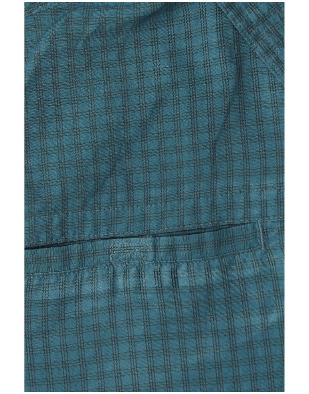 EDDIE BAUER Camisa de manga corta para hombre Poliéster a cuadros azul medio