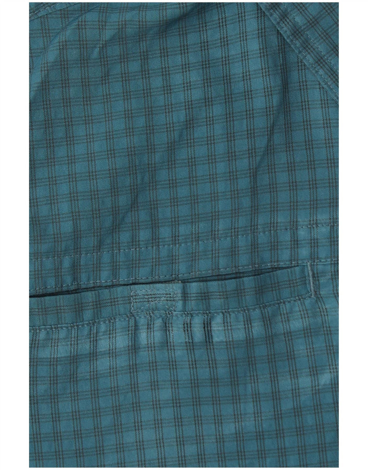 EDDIE BAUER Camisa de manga corta para hombre Poliéster a cuadros azul medio