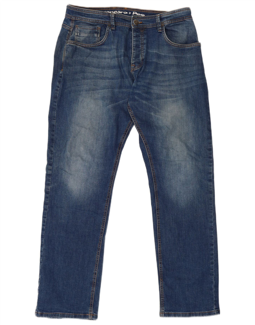 Kangaroo Poo Vaqueros rectos para hombre W36 L32 Algodón azul