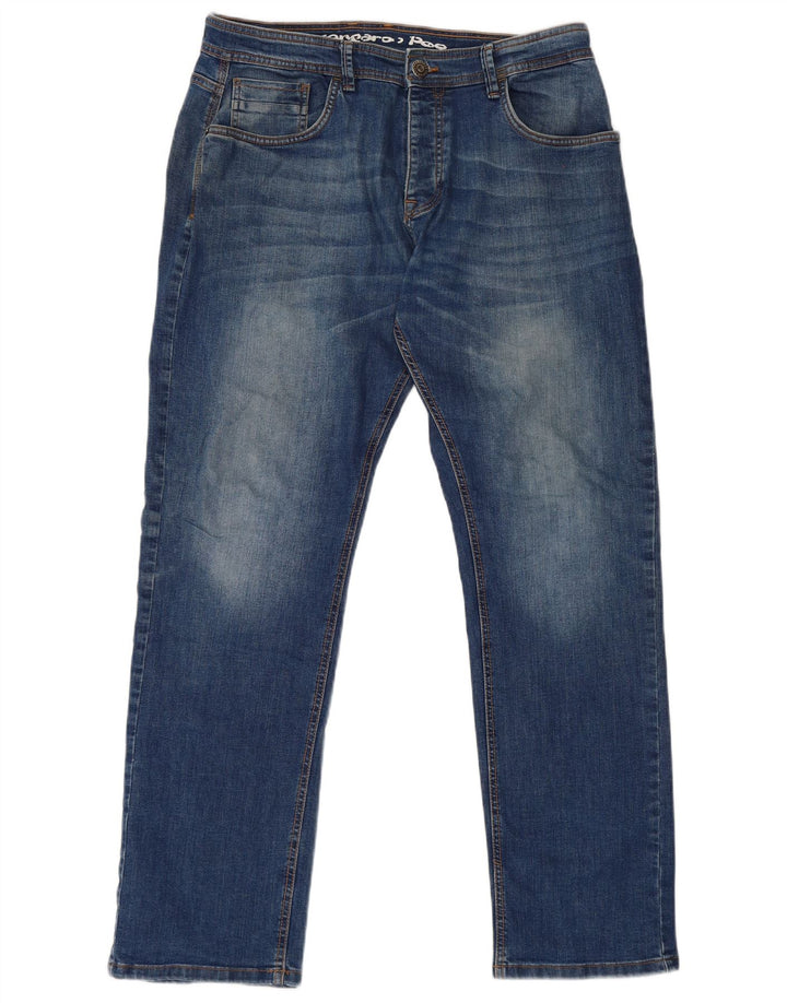 Kangaroo Poo Vaqueros rectos para hombre W36 L32 Algodón azul