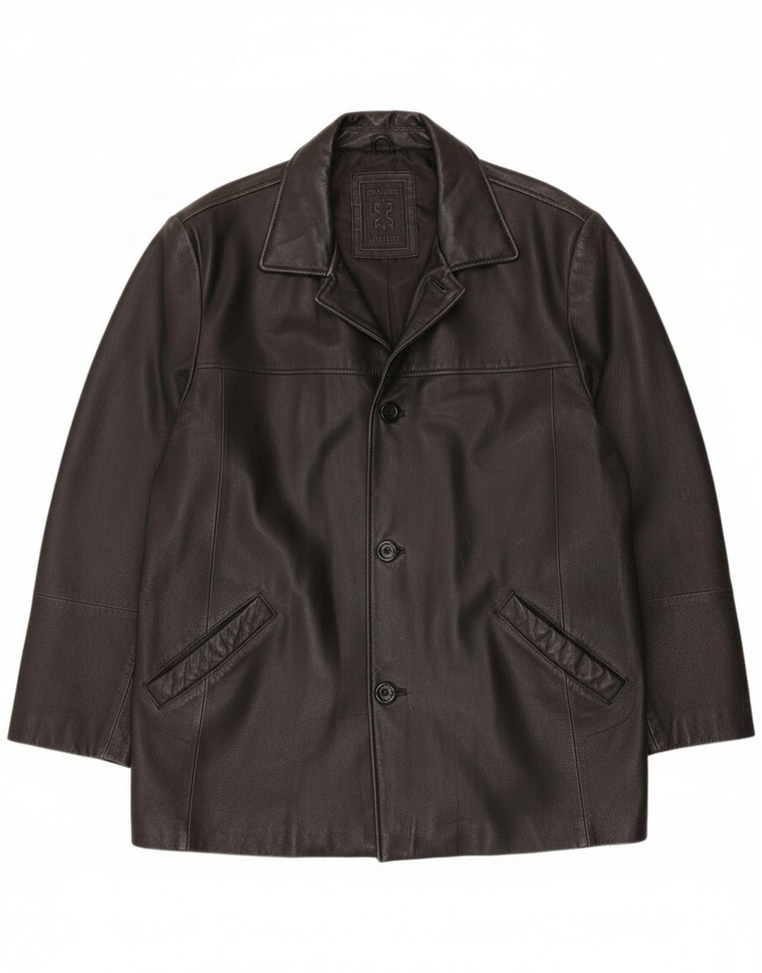 Vintage chaqueta de cuero para hombre Reino Unido 40 cuero negro grande