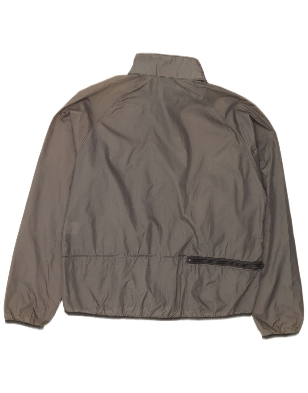 LANDS END Chaqueta de chándal para hombre de nailon gris medio