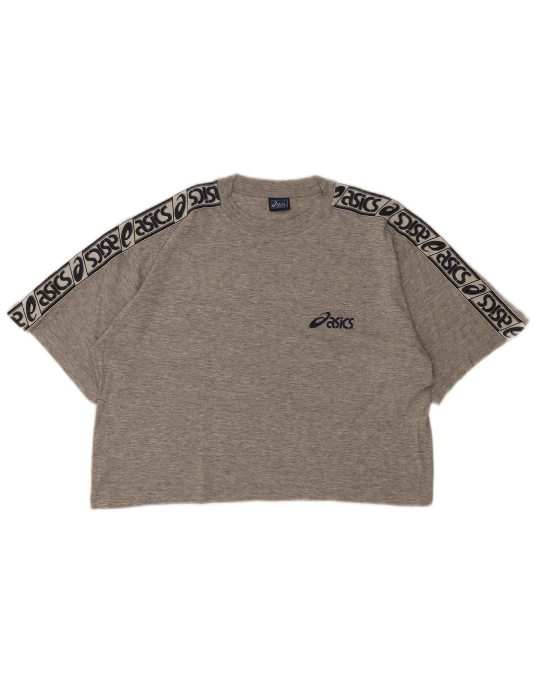 Asics - Camiseta corta con gráfico para mujer (talla 40), color gris medio