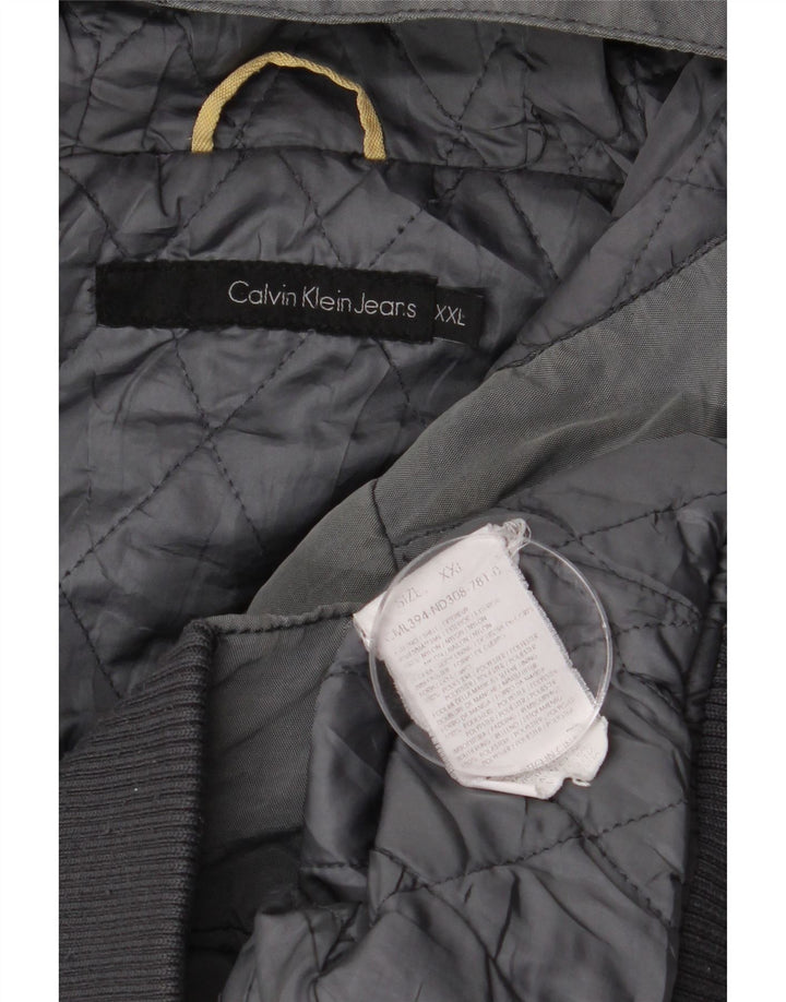 Calvin Klein Jeans Chaqueta Bomber con Capucha para Hombre UK 44 2XL Poliéster Gris