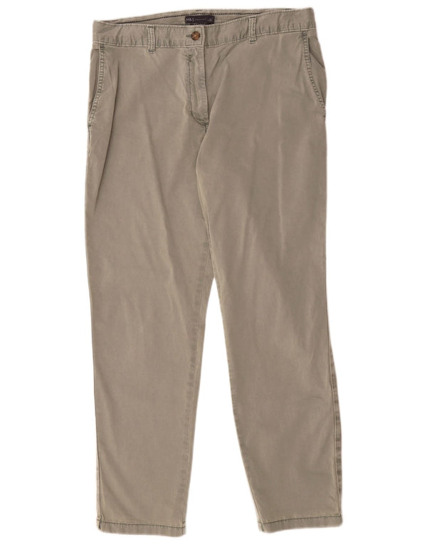 Marks & Spencer Pantalones chinos de cintura alta para mujer UK 14 Large W34 L28 Caqui