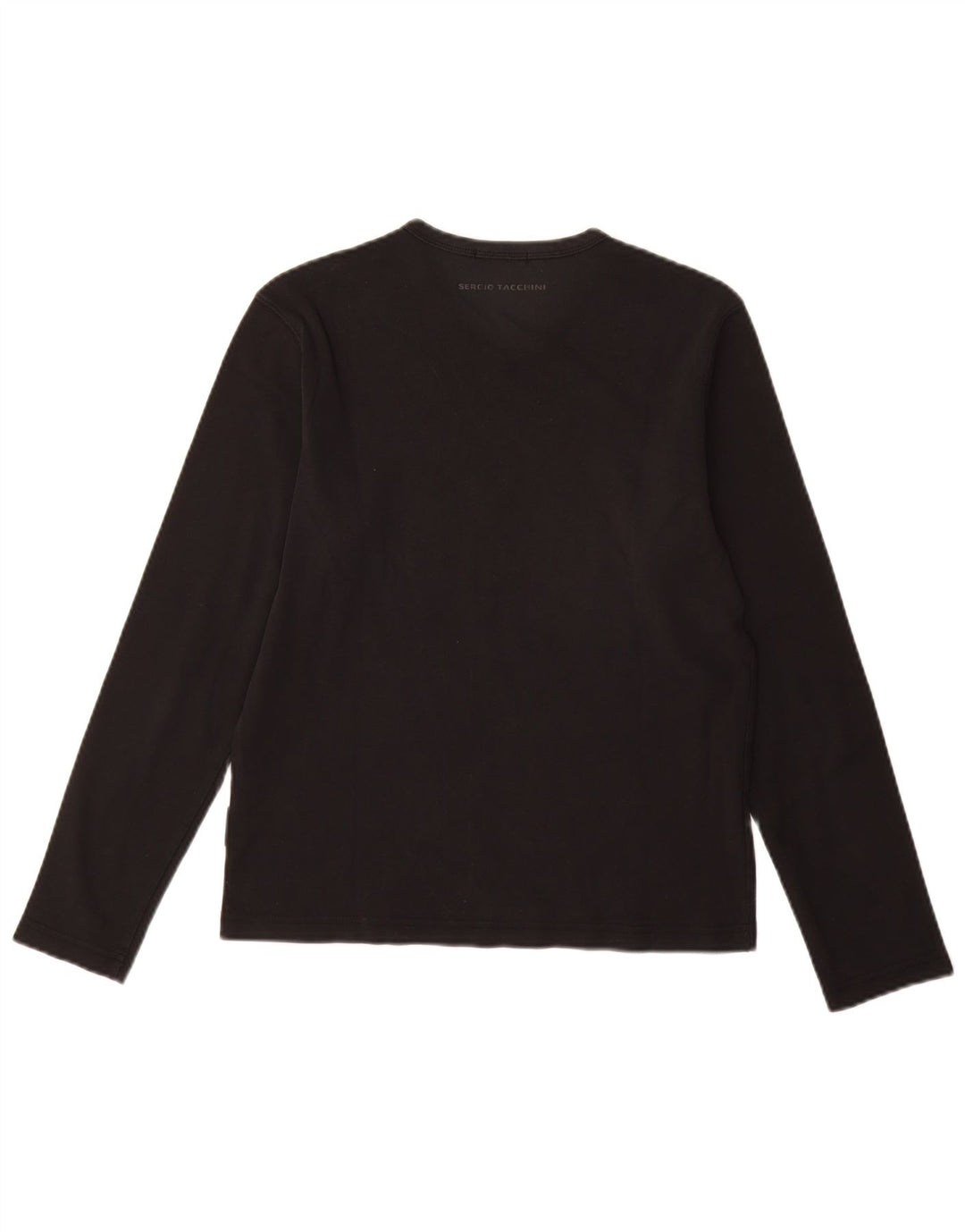 SERGIO TACCHINI Top de mujer manga larga UK 12 Algodón negro mediano