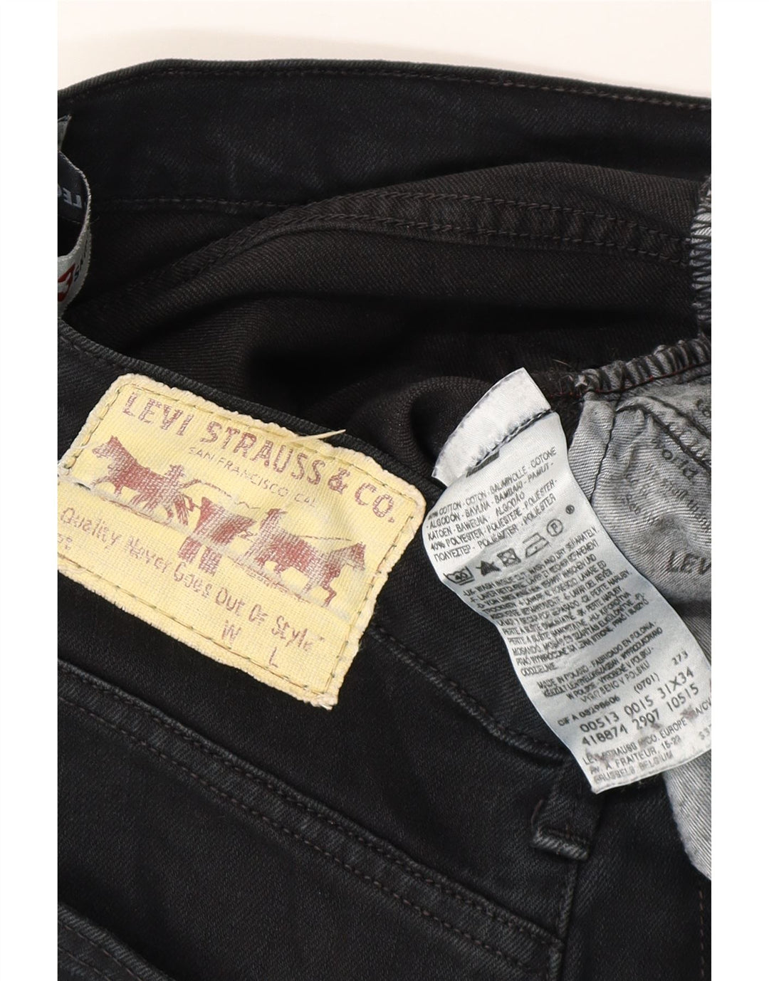 LEVI'S Jeans ajustados 513 para hombre W31 L26 Algodón negro