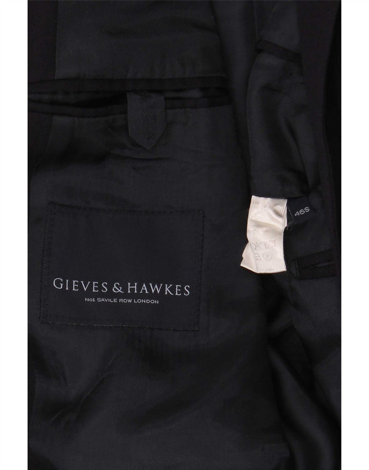 Gieves & Hawkes Chaqueta tipo blazer de 2 botones para hombre UK 46 3XL Lana azul marino