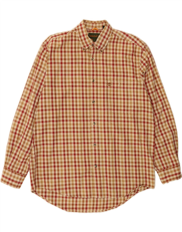 TIMBERLAND Mens Shirt Large Beige Check Cotton Vintage Timberland and Second-Hand Timberland from Messina Hembry 