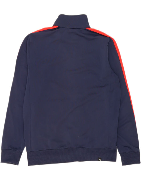 PUMA Mens Tracksuit Top Jacket Small Navy Blue Colourblock Polyester
