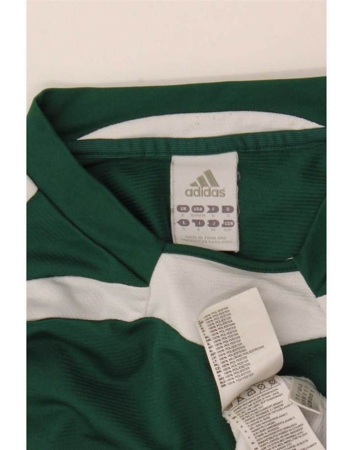 Adidas Hombre Climalite Top Manga Larga Pequeño Verde Colorblock Poliéster