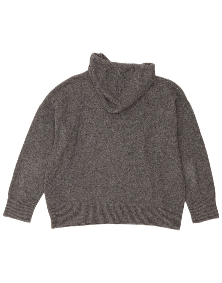 Zara - Jersey extragrande con capucha para mujer, talla 10, poliéster gris pequeño