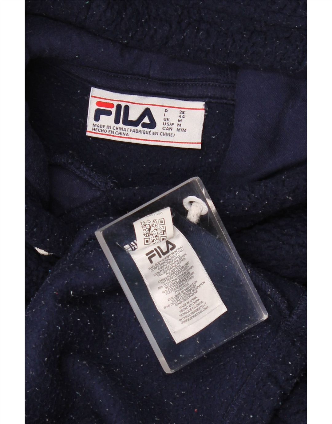 FILA Jersey de forro polar con capucha para mujer UK 14 Medio azul marino Poliéster