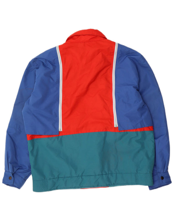Chaqueta cortavientos vintage para hombre Reino Unido 42 XL Bloque de color azul
