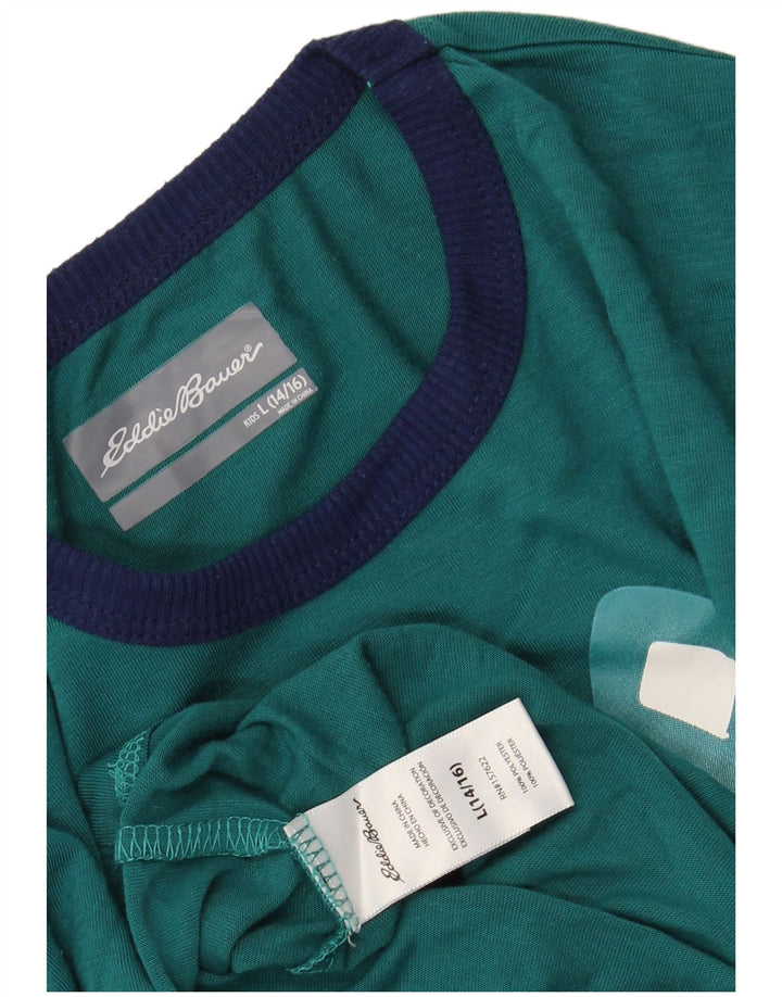 EDDIE BAUER Camiseta gráfica para niños de manga larga 13-14 años Grande Verde