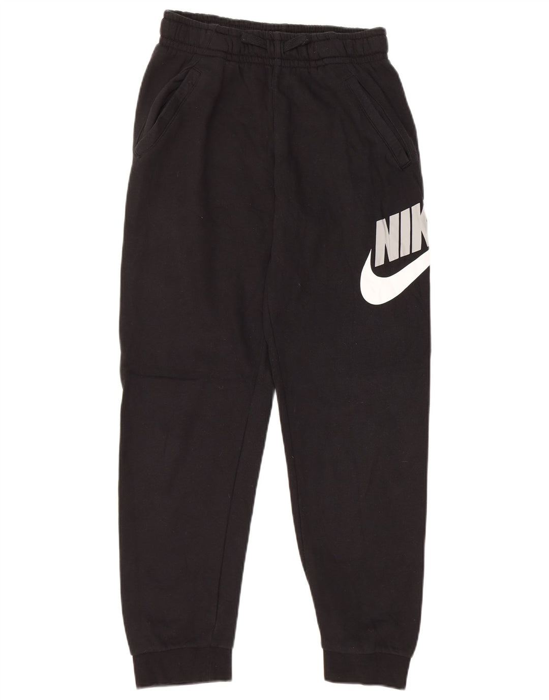 NIKE Pantalones de chándal con estampado gráfico para niños, 12-13 años, grande, negro