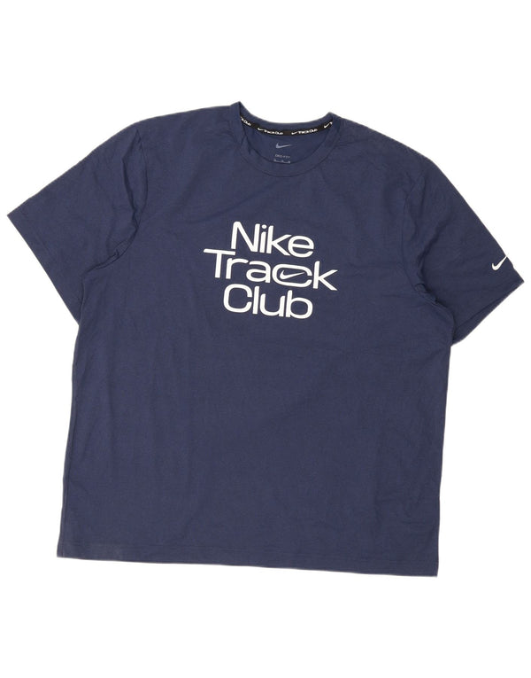 Nike Camiseta Dri Fit Graphic para hombre Top XL Poliéster azul marino