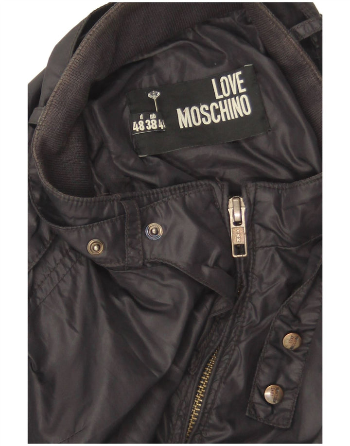 Moschino Hombre Chaqueta Bomber UK 38 Mediana Poliamida Negra