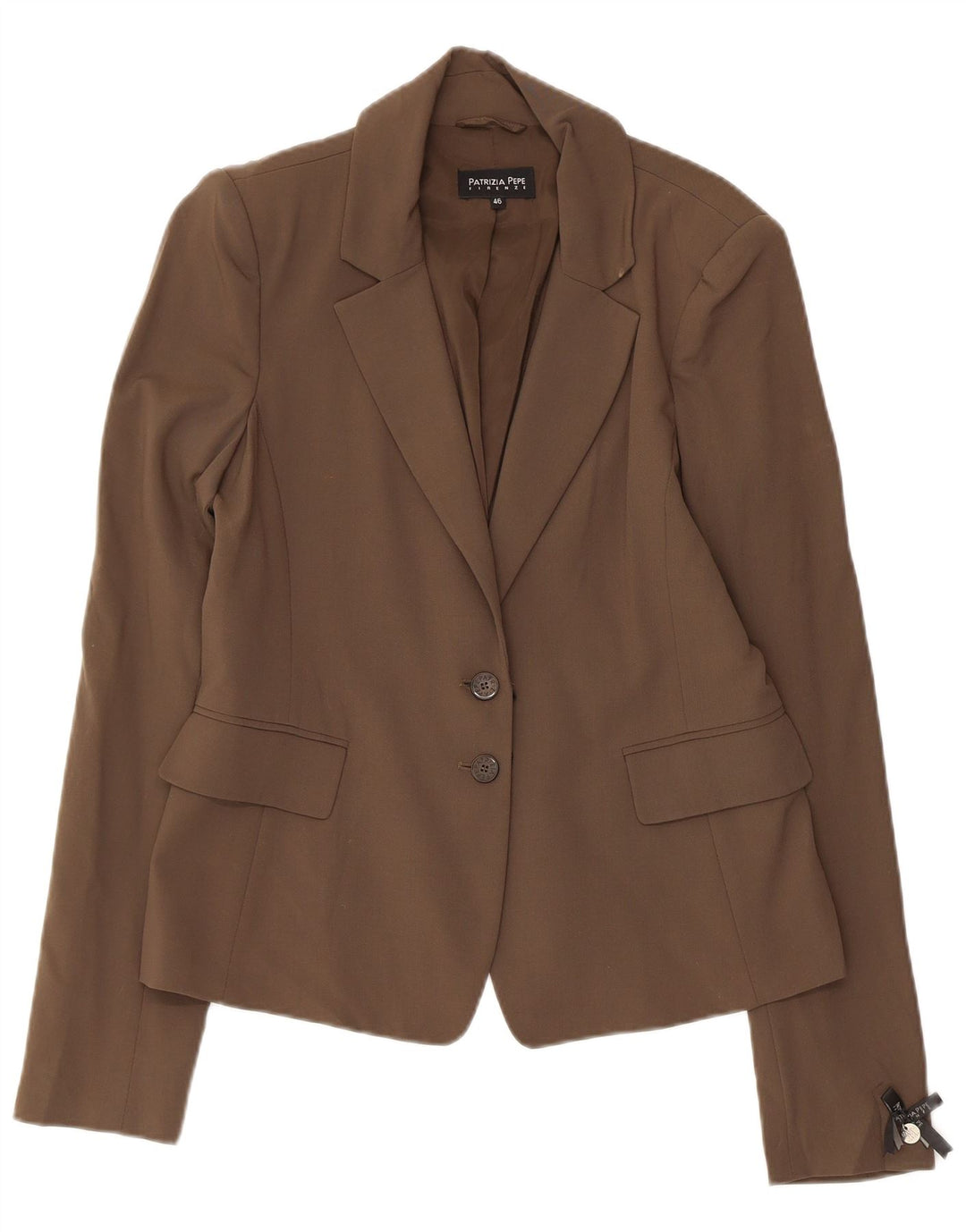 PATRIZIA PEPE Chaqueta Blazer de 2 Botones para Mujer IT 46 Grande Lana Virgen Marrón