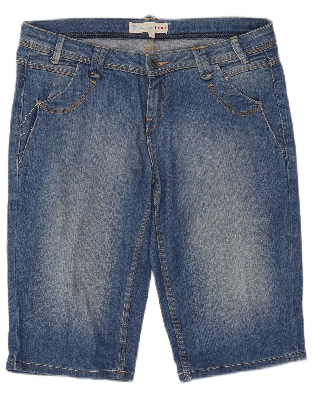 Pantalones cortos vaqueros para mujer Fat Face UK 12 Medium W32 Algodón azul