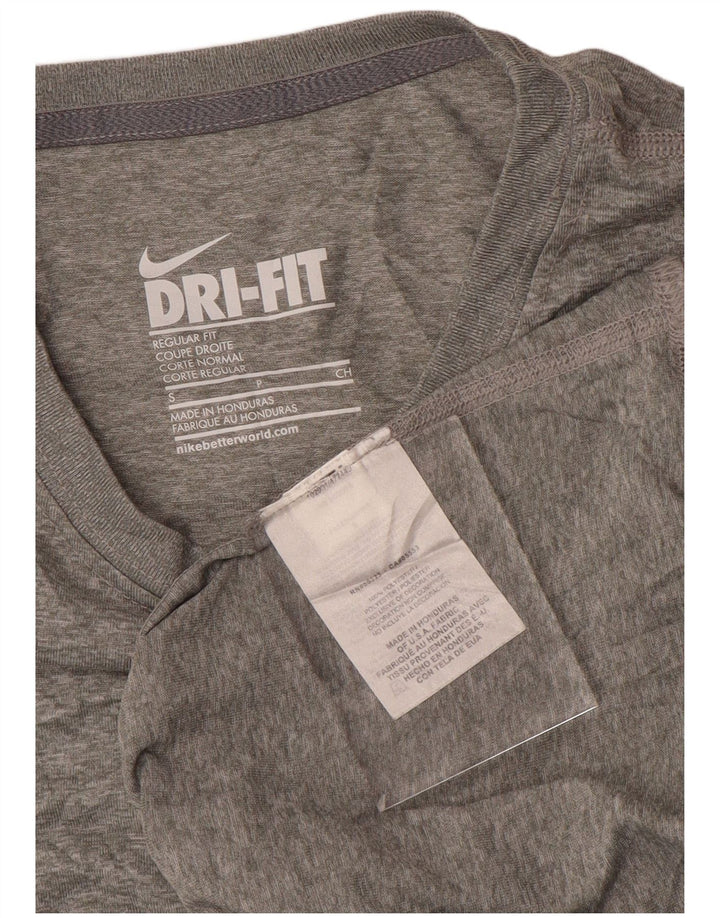 Nike Mujer Dri Fit Regular Fit Top Manga Larga UK 10 Pequeño Gris Poliéster