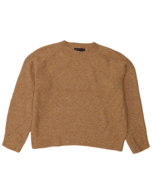 Marks & Spencer Suéter tipo jersey con cuello redondo para mujer UK 44 Marrón medio moteado