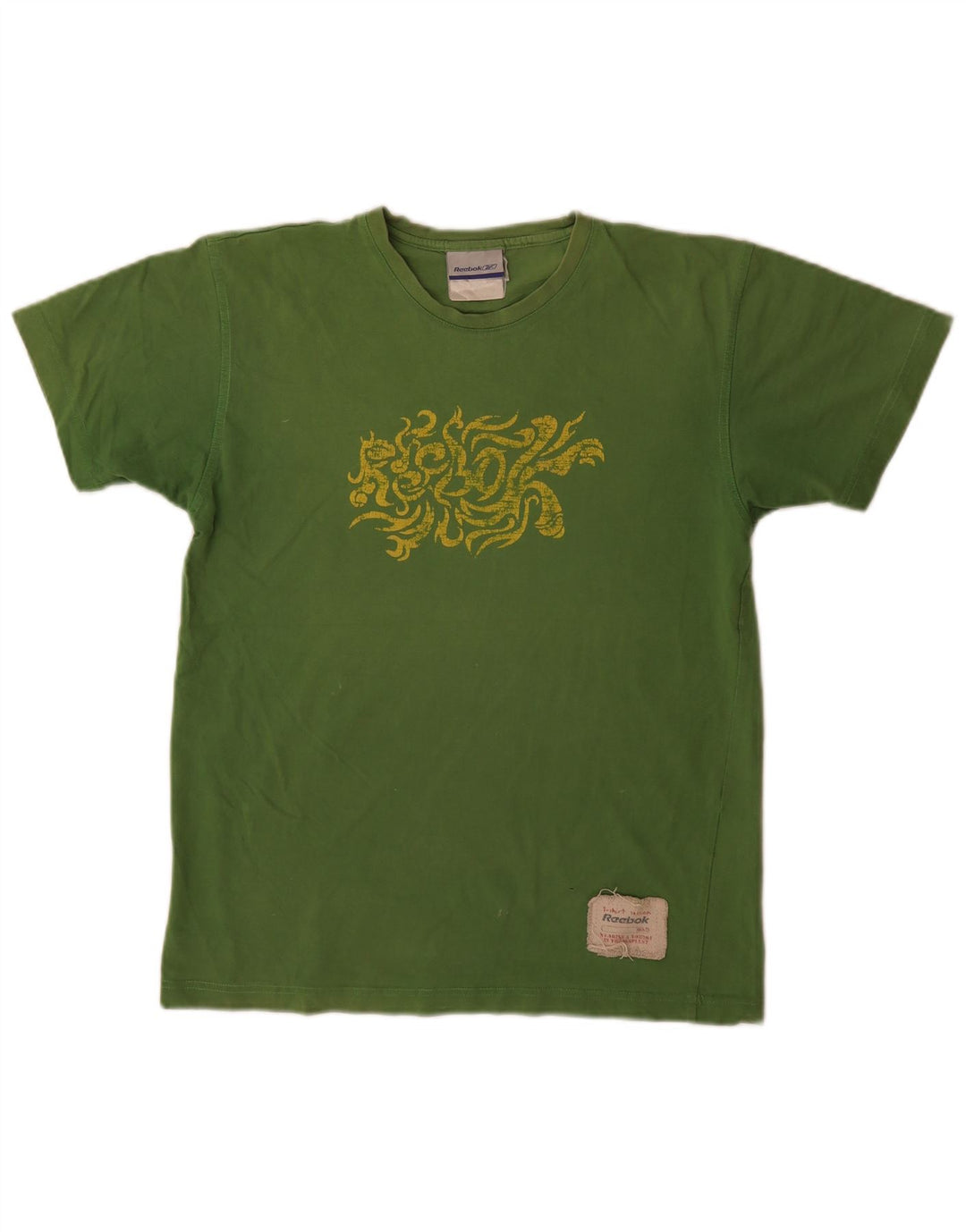 Reebok - Camiseta gráfica para hombre, talla pequeña, algodón verde