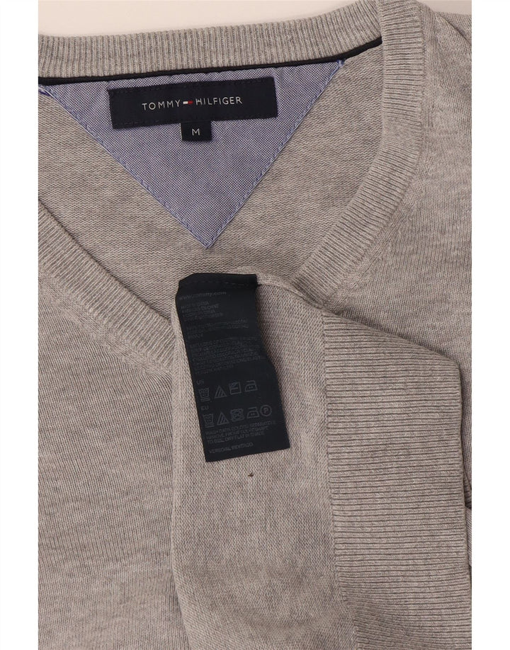 Tommy Hilfiger Jersey con Cuello en V para Hombre de algodón Gris Medio