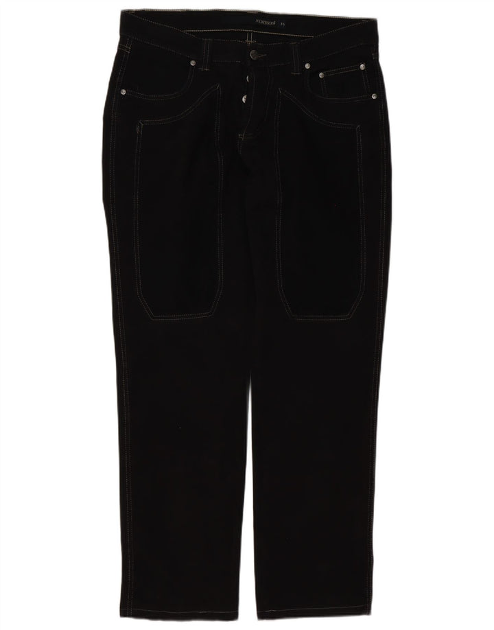 Jeckerson Vaqueros rectos para hombre W36 L32 Algodón negro