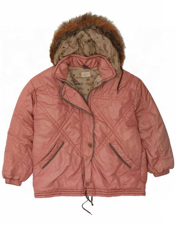 Chaqueta de esquí extragrande con capucha para mujer Skiss EU 44 XL Poliéster rosa