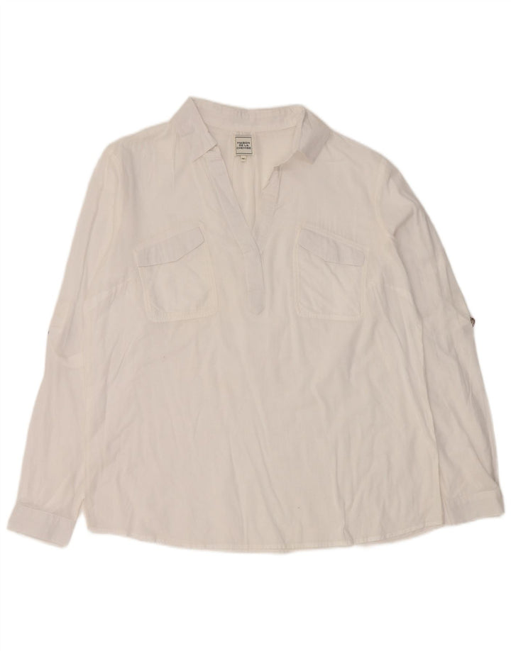 Vintage mujer jersey camisa EU 44 XL blanco