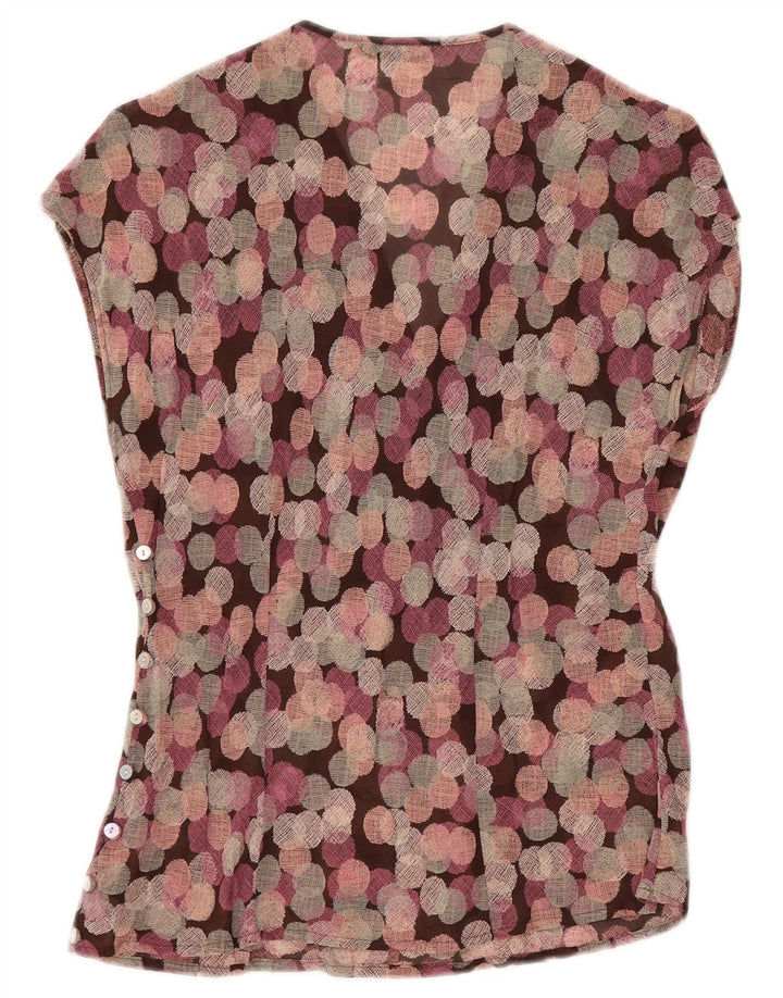 MARKS & SPENCER Blusa sin mangas para mujer UK 40 Medio Púrpura Geométrico