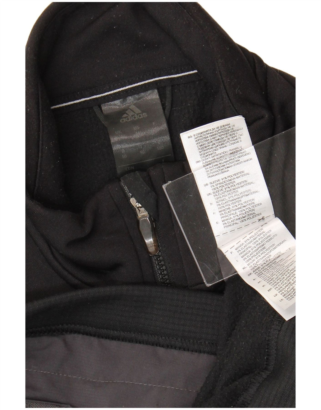 Adidas - Chaqueta de chándal para hombre, talla 40/42, poliéster negro mediano