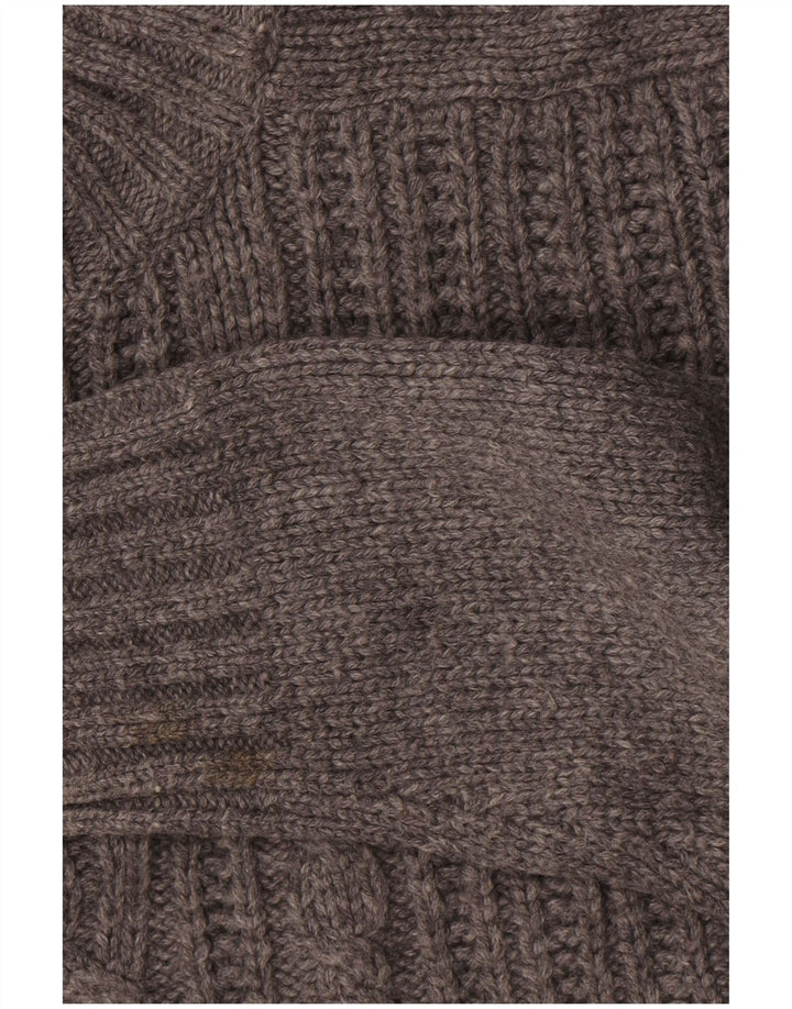 Marks & Spencer Suéter tipo jersey con cuello y botones autógrafos para hombre, talla grande, gris
