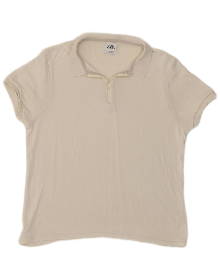 Zara Polo Mujer UK 40 Medio Beige