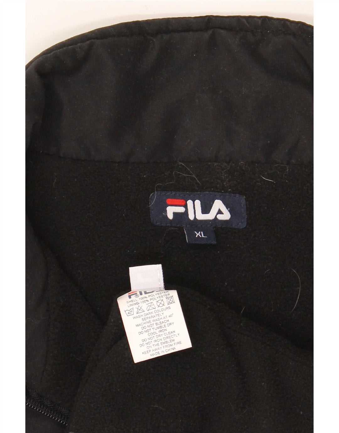 Fila Chaqueta cortavientos tipo pulóver para hombre UK 42 XL Poliéster negro
