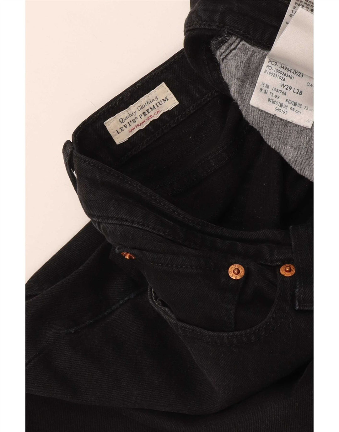 Levi's Vaqueros Rectos Wedgie Para Mujer W29 L28 Algodón Negro