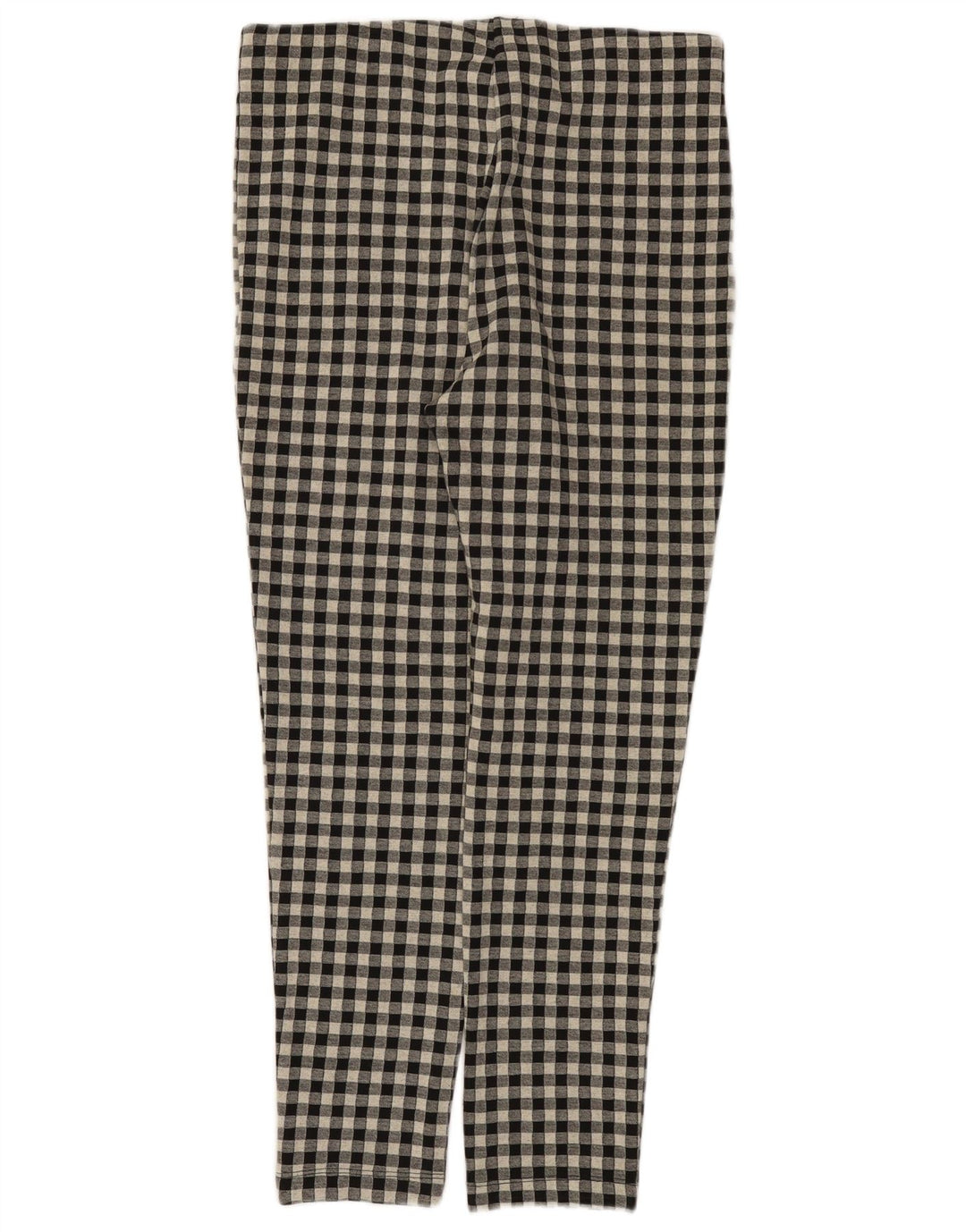 Zara Mujer Pantalón Casual Slim XL W32 L27 Poliéster Vichy Negro