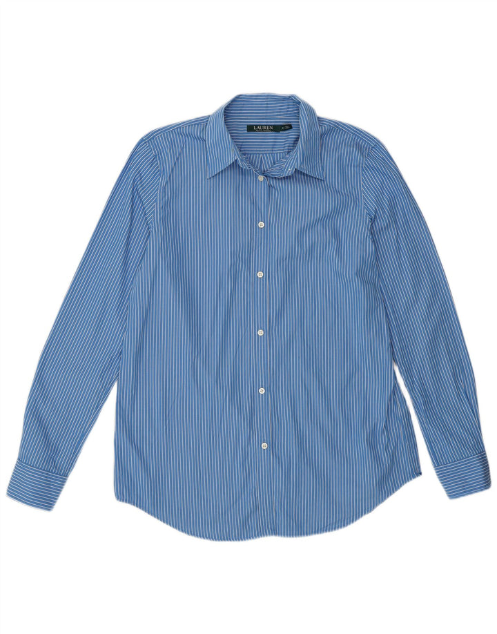 Ralph Lauren Camisa para mujer US 8 Algodón a rayas azul medio